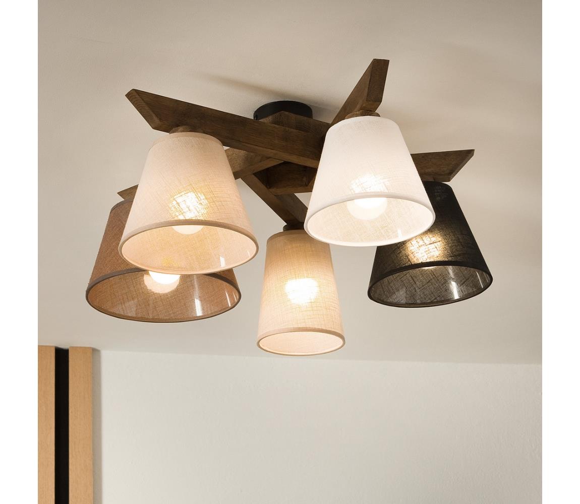 Brilagi - LED  Přisazený lustr ANTHONY 5xE14/40W/230V dub ořech 8590828610861