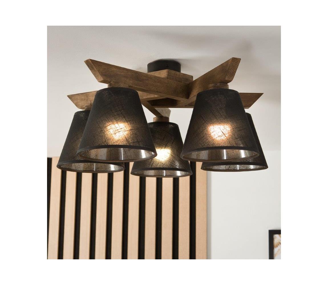 Brilagi - LED  Přisazený lustr ANTHONY 5xE14/40W/230V dub ořech/černá 8590828610816