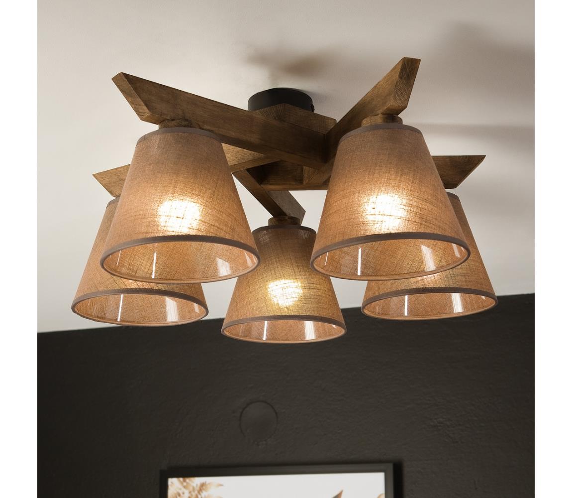 Brilagi - LED  Přisazený lustr ANTHONY 5xE14/40W/230V dub ořech/hnědá 8590828610809