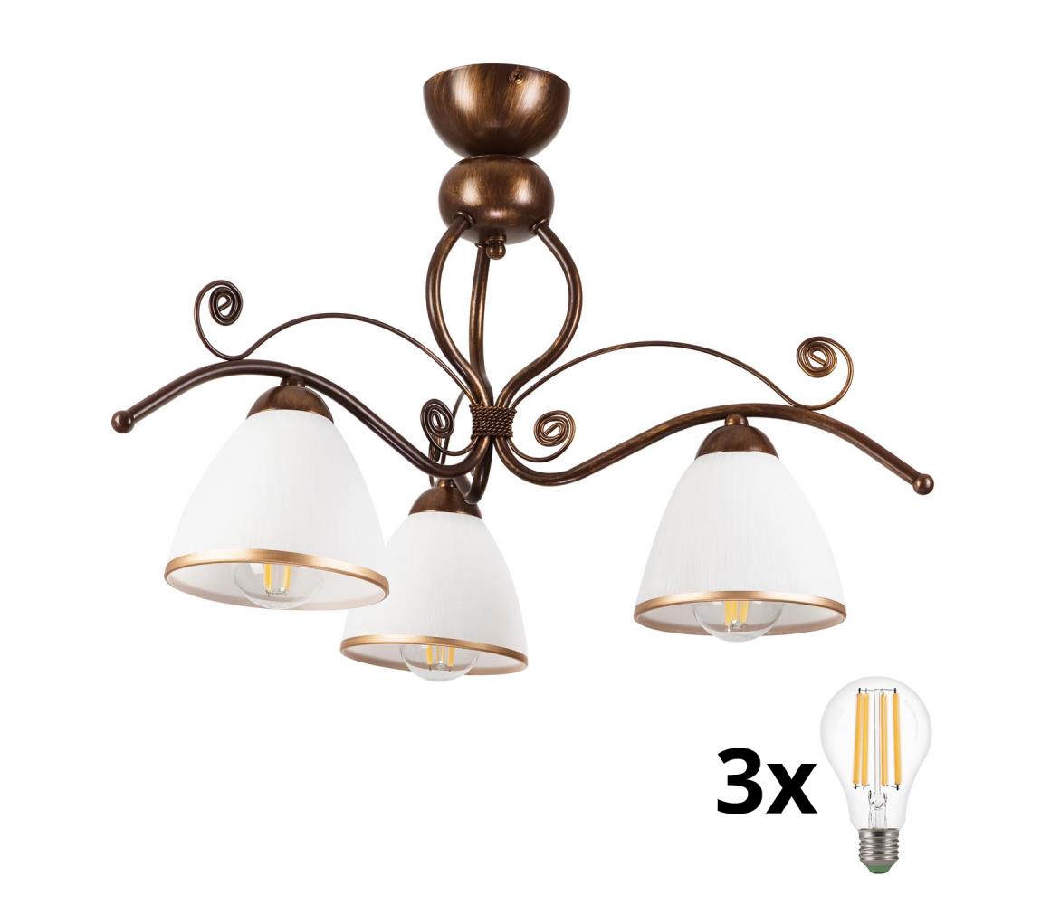 Brilagi - LED Přisazený lustr ANTICO 3xE27/60W/230V bronz patina 8590828000105