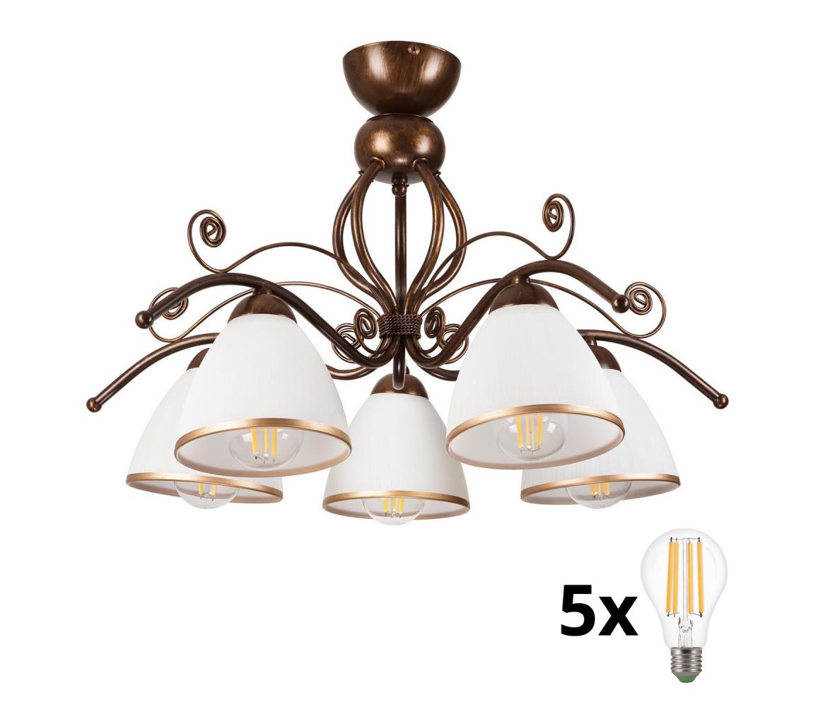 Brilagi - LED Přisazený lustr ANTICO 5xE27/60W/230V bronz patina 8590828000112