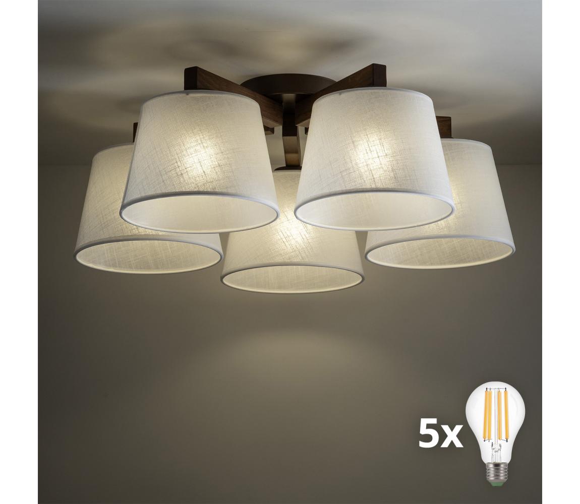 BRILAGI - LED Přisazený lustr LATTE 5xE27/15W/230V borovice/bílá 11579