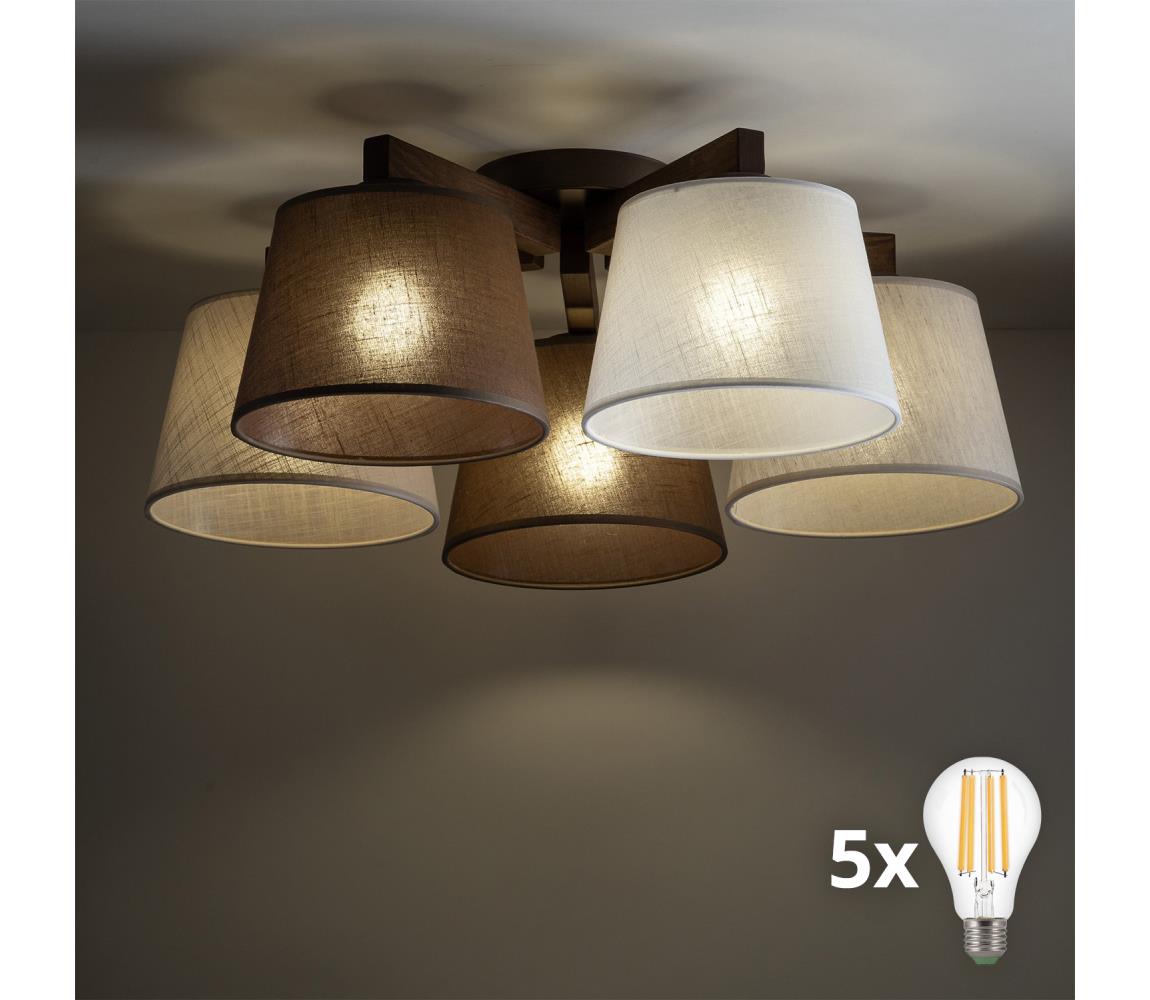BRILAGI - LED Přisazený lustr LATTE 5xE27/15W/230V borovice/mix 11580
