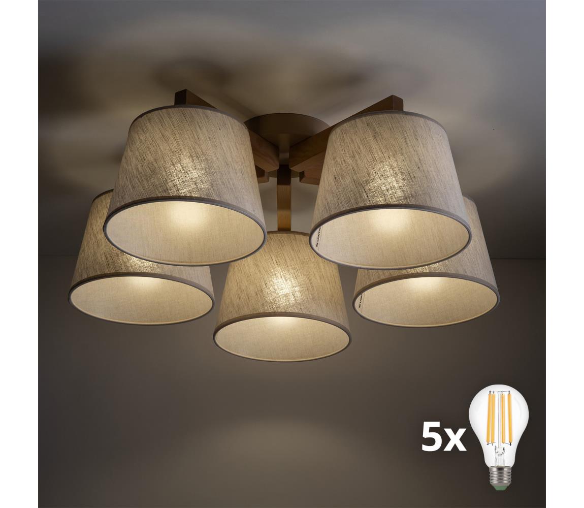 BRILAGI - LED Přisazený lustr LATTE SABIA 5xE27/15W/230V borovice/krémová 11583