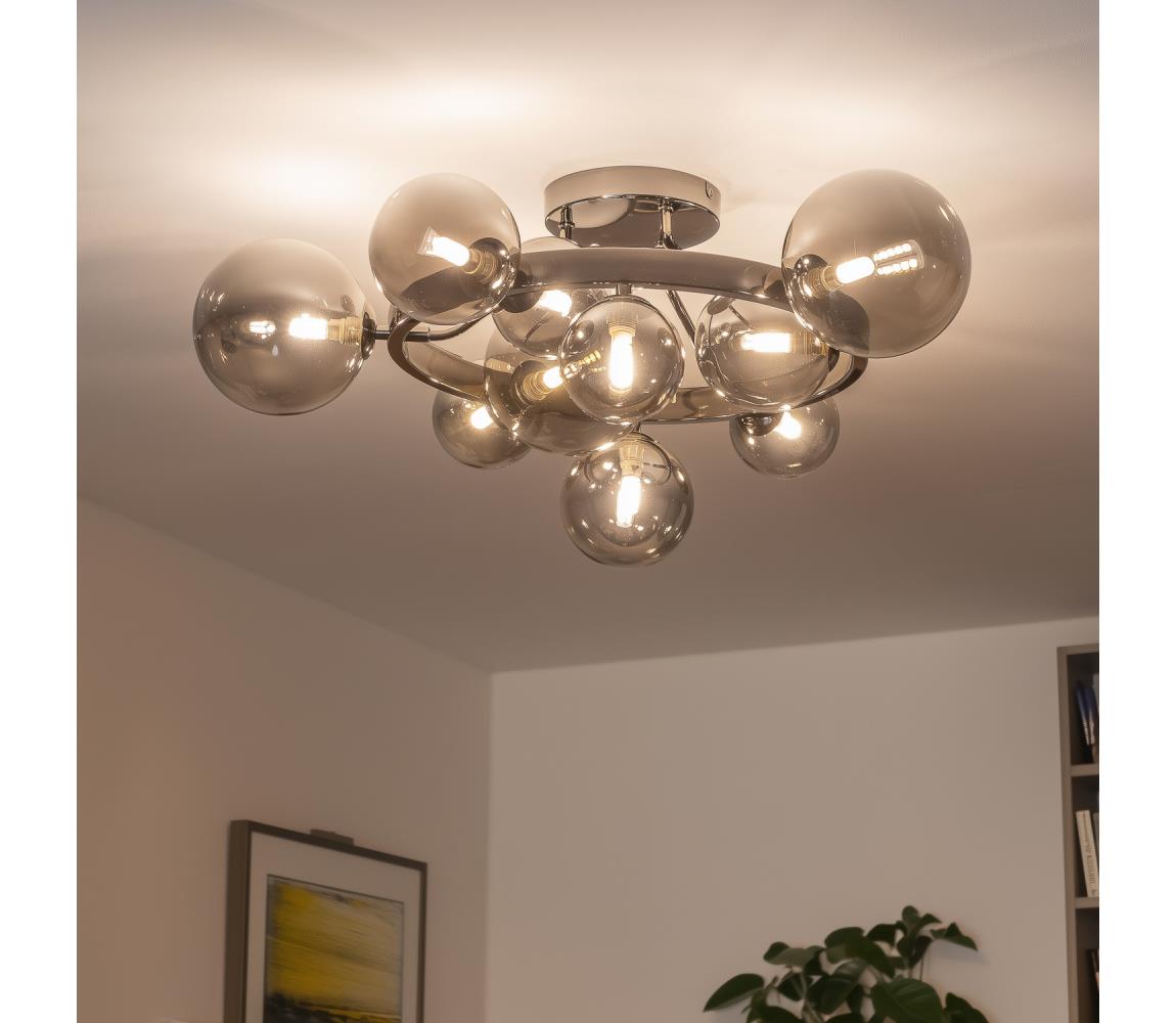Brilagi - LED Přisazený lustr MILLA 10xG9/3W/230V černý chrom/kouřová 9010-10CS
