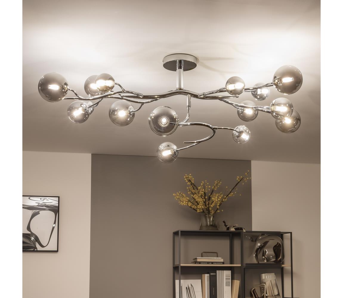 Brilagi - LED Přisazený lustr MISTEL 15xG9/3W/230V černý chrom/kouřová 3009-15CS