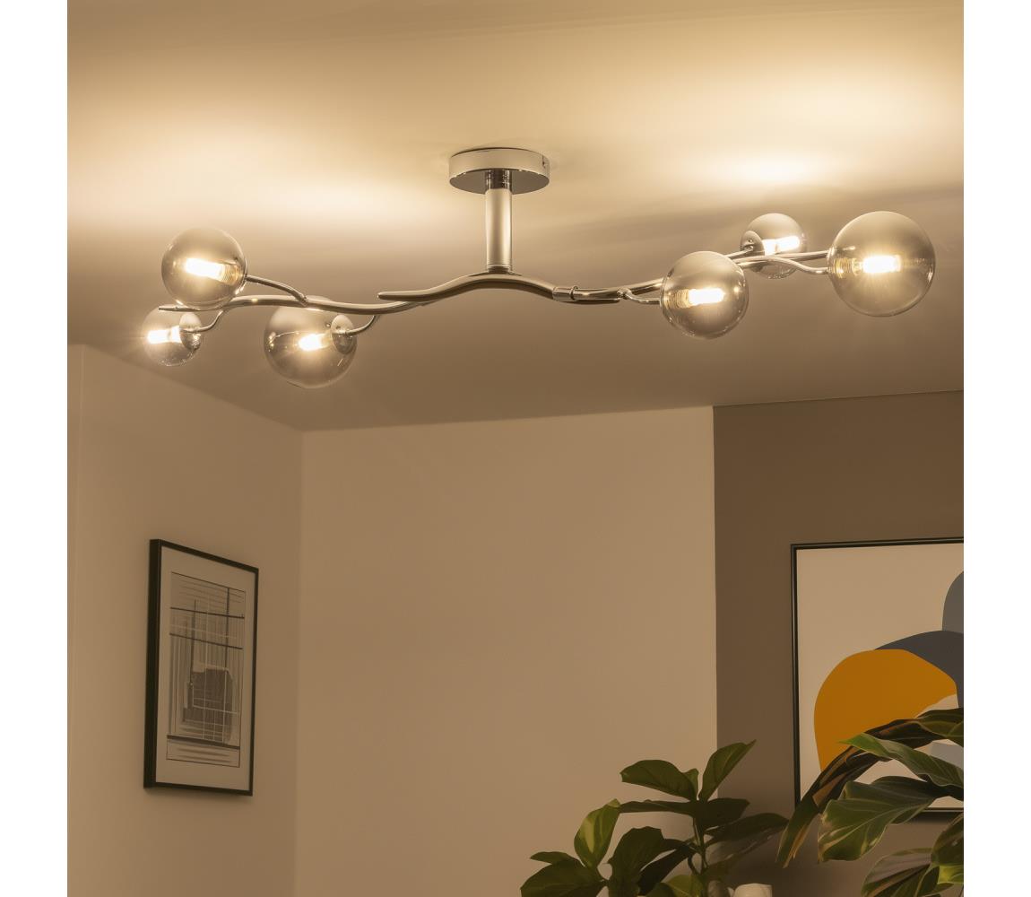 Brilagi - LED Přisazený lustr MISTEL 6xG9/3W/230V černý chrom/kouřová 3009-6CS
