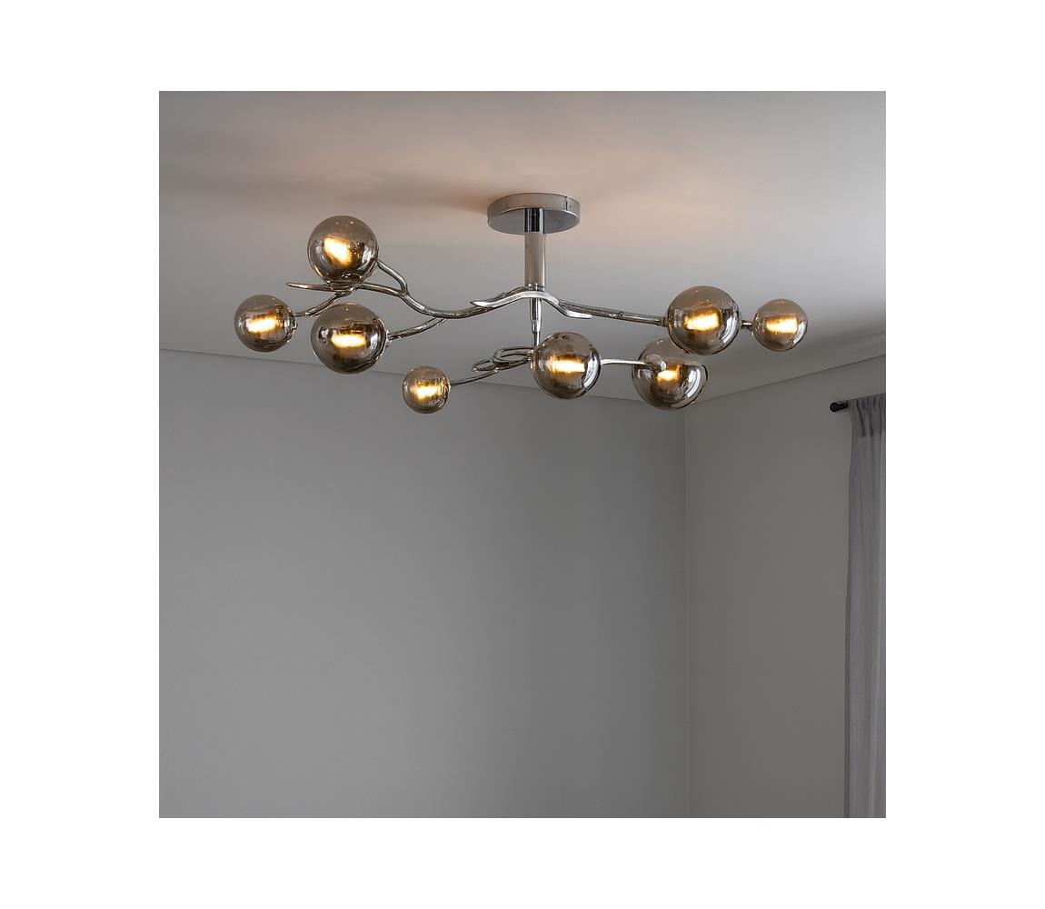 Brilagi - LED Přisazený lustr MISTEL 9xG9/3W/230V černý chrom/kouřová 3009-9CS