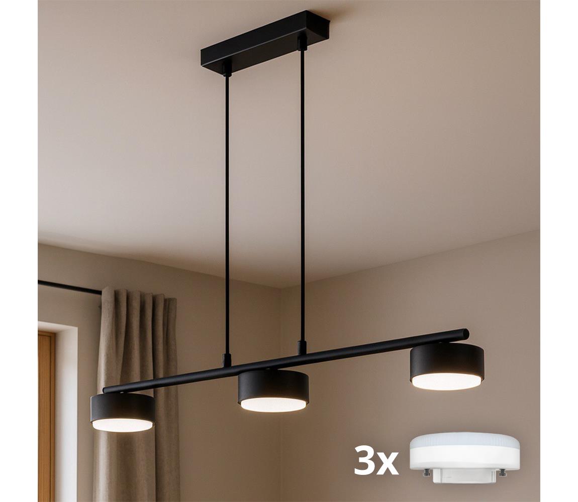 Brilagi - LED RGB Stm. lustr na lanku MONO 3xGX53/14W/230V Wi-Fi Tuya černá BG5740+3xIM1490