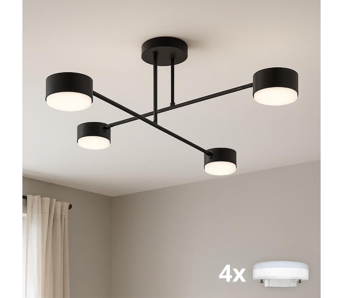 Brilagi - LED RGB Stm. přisazený lustr MONO 4xGX53/14W/230V Wi-Fi Tuya černá BG4575+4xIM1490