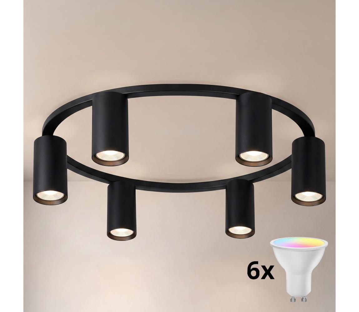 Brilagi - LED RGBW Stmívatelné stropní svítidlo SELE 6xGU10/6,5W/230V černá BG5285+AI2323