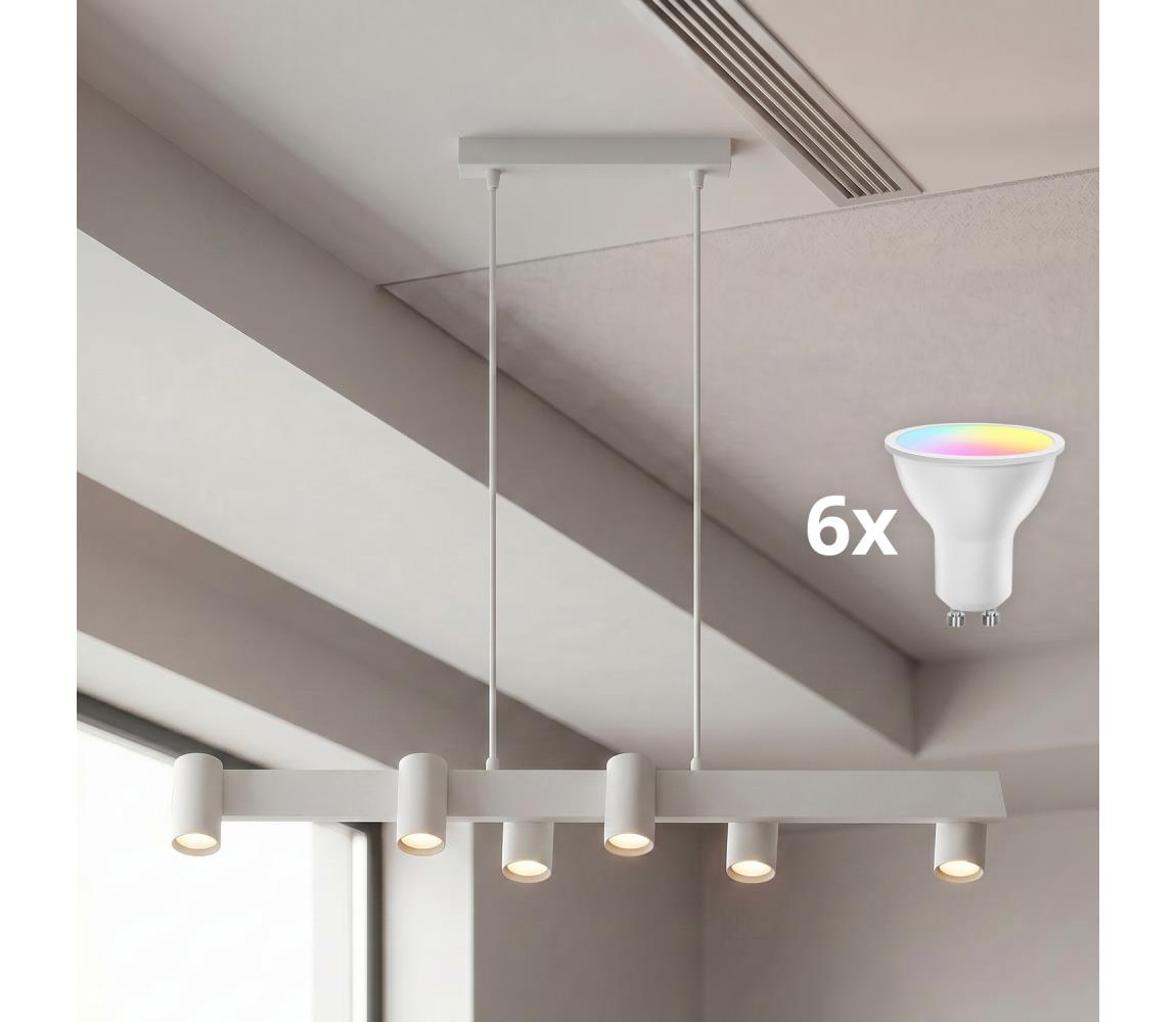 BRILAGI - LED RGBW Stmívatelný lustr na lanku SELE 6xGU10/6,5W/230V bílá BG5272+AI2323