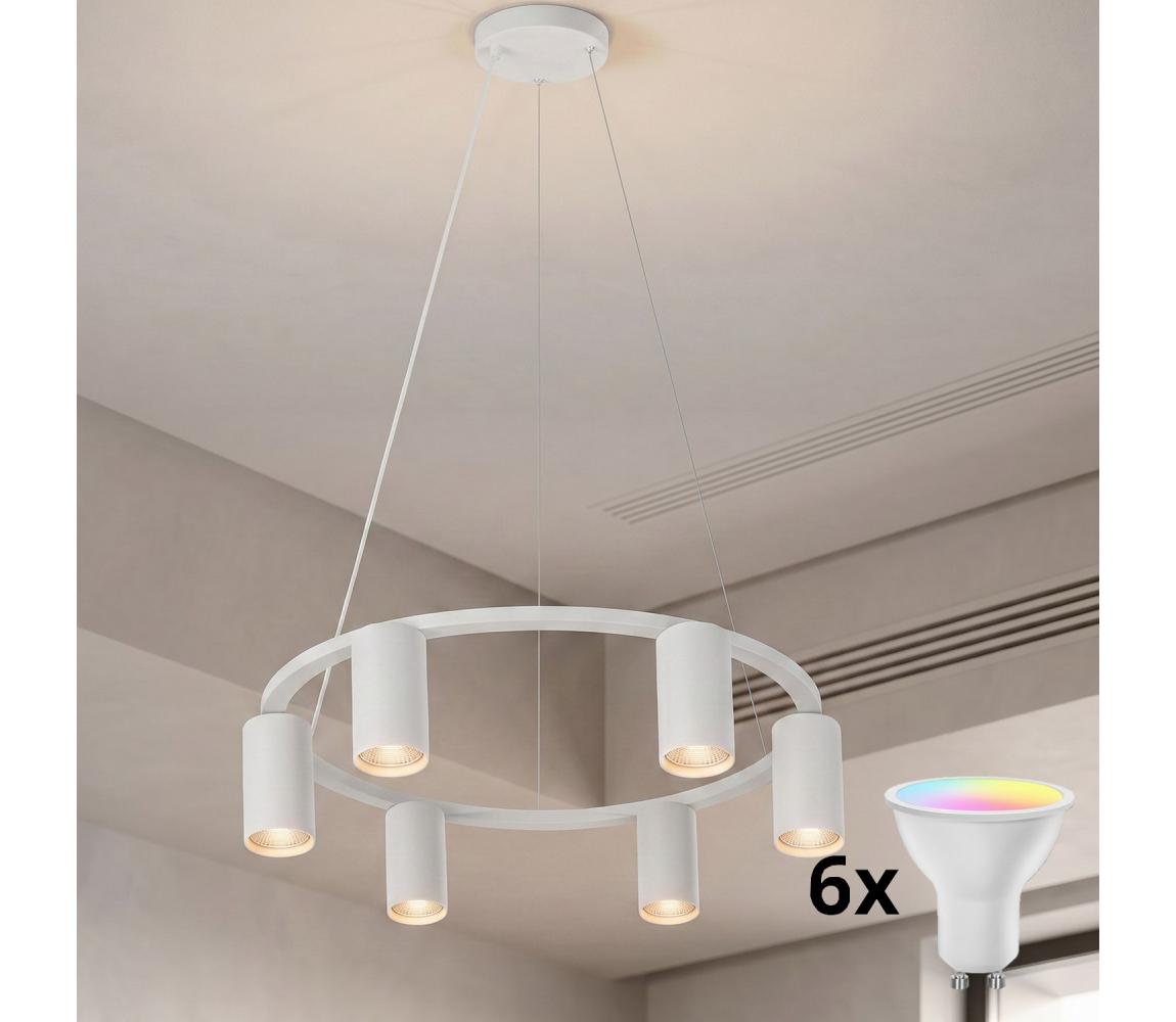 Brilagi - LED RGBW Stmívatelný lustr na lanku SELE 6xGU10/6,5W/230V bílá BG5281+AI2323