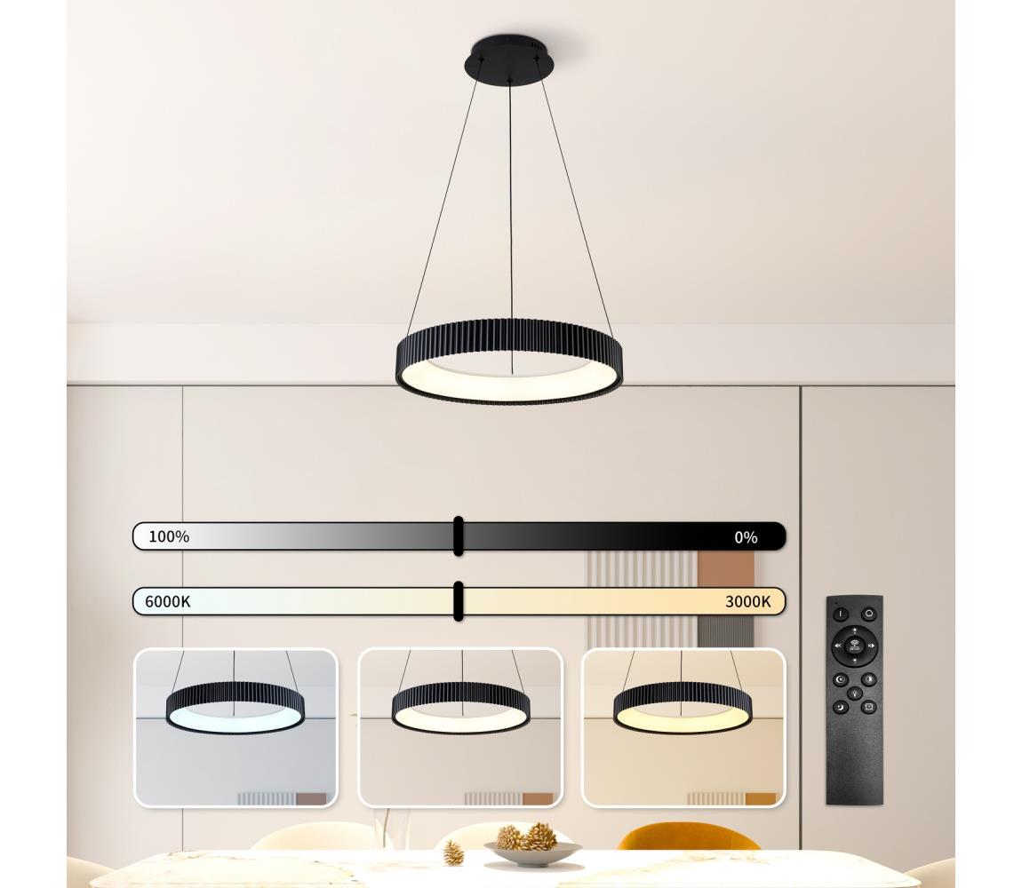 Brilagi - LED Stmív. lustr na lanku FALCON MODERN LED/30W/230V 40 cm černá + DO BRI503