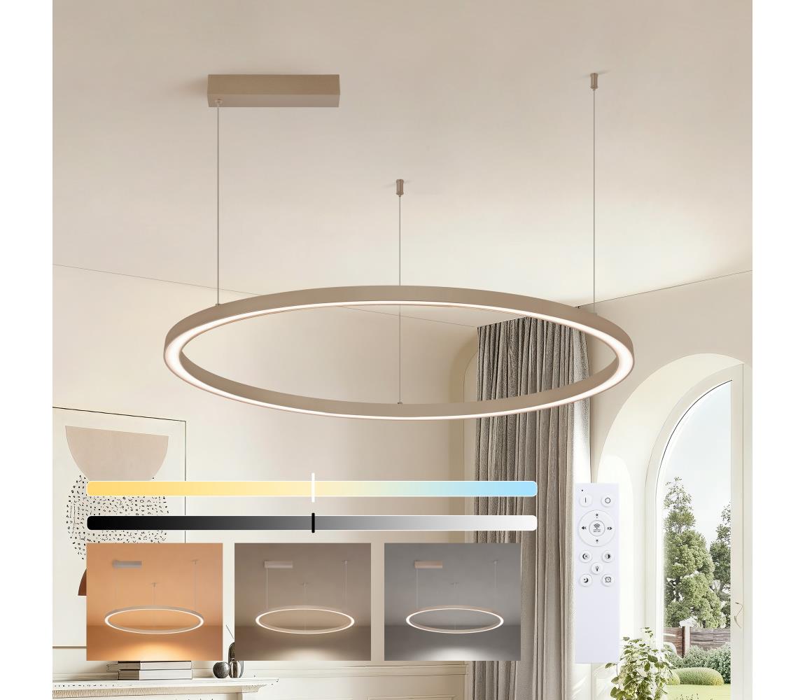 Brilagi - LED Stmív. lustr na lanku PORTOFINO LED/60W/230V pr. 80 cm béžová + DO BRI916