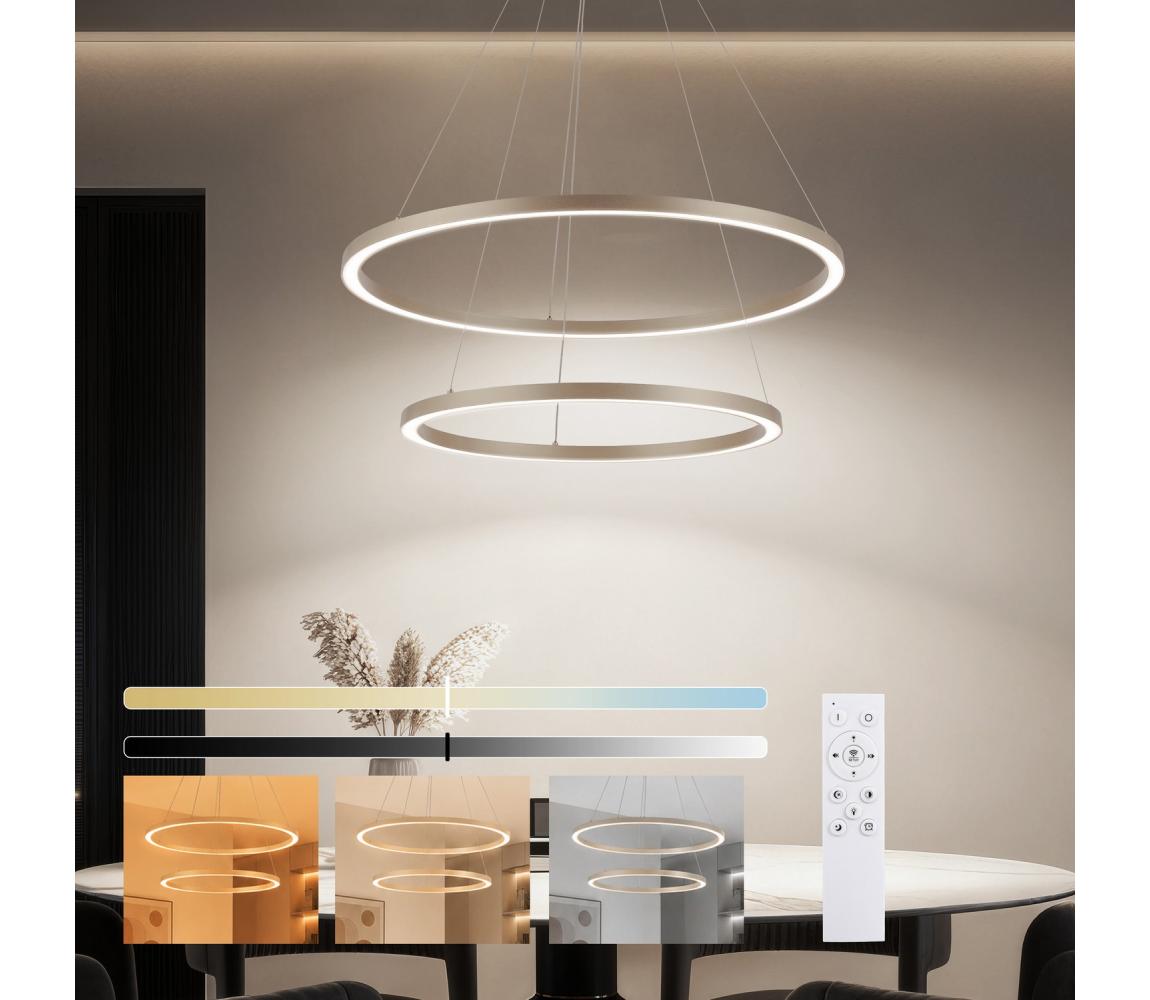 Brilagi - LED Stmív. lustr na lanku PORTOFINO LED/98W/230V pr. 80 cm béžová + DO BRI917
