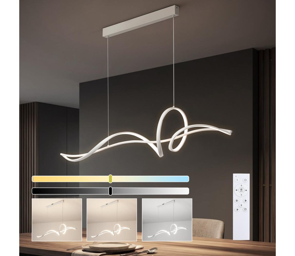 Brilagi - LED Stmív. lustr na lanku SIGNATURE LED/55W/230V 120x23 cm bílá + DO BRI913