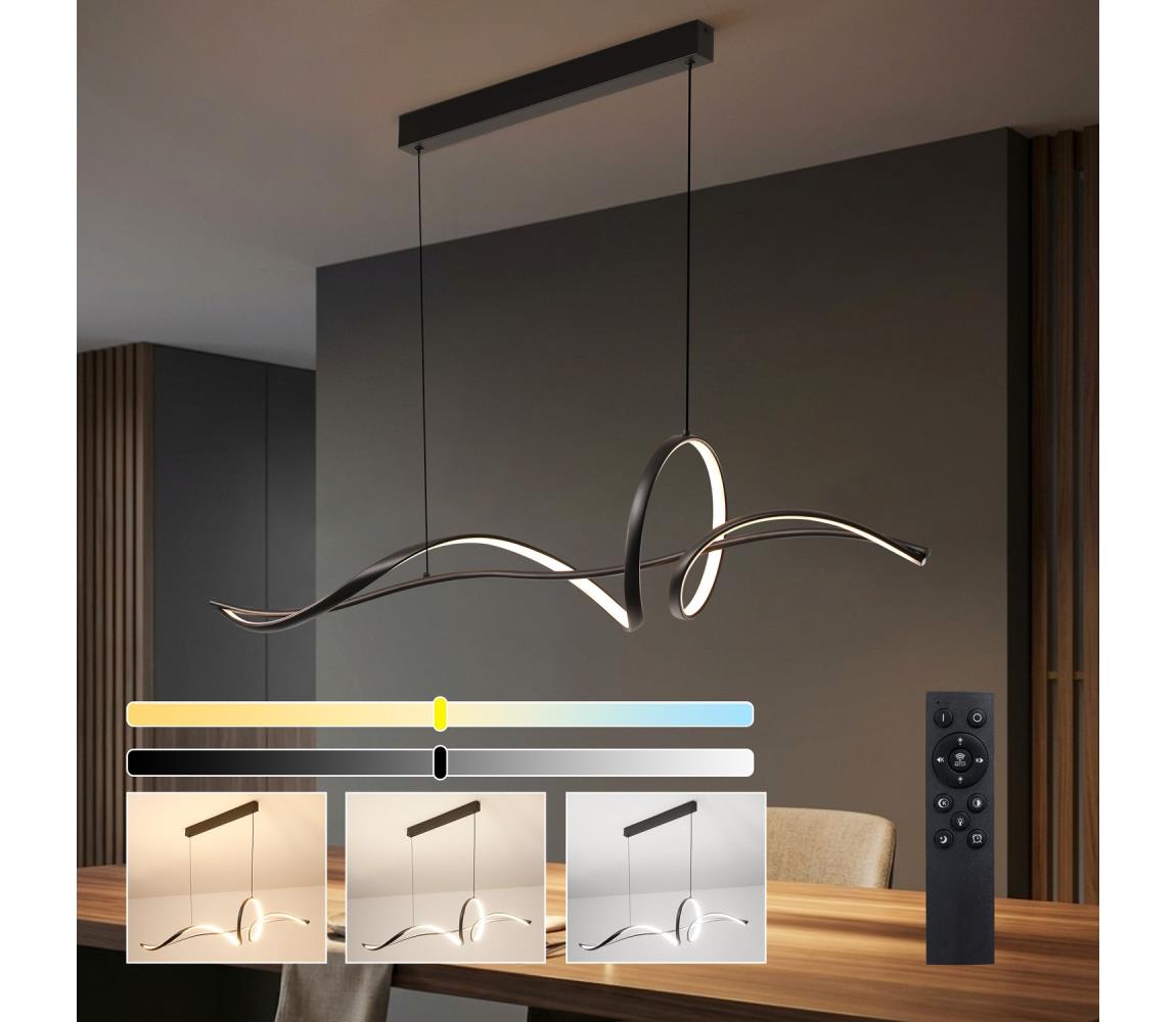 Brilagi - LED Stmív. lustr na lanku SIGNATURE LED/55W/230V 120x23 cm černá + DO BRI912