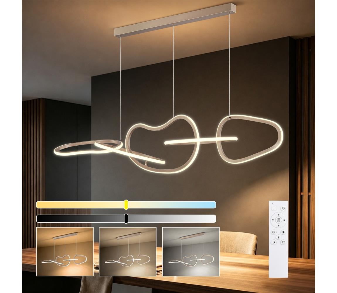BRILAGI - LED Stmív. lustr na lanku SIGNATURE LED/80W/230V 120x25 cm béžová + DO BRI1132