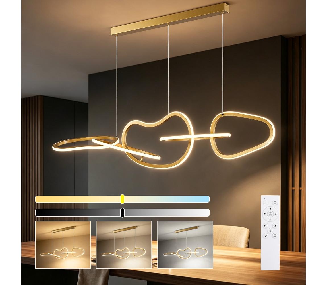 BRILAGI - LED Stmív. lustr na lanku SIGNATURE LED/80W/230V 120x25 cm zlatá + DO BRI1131