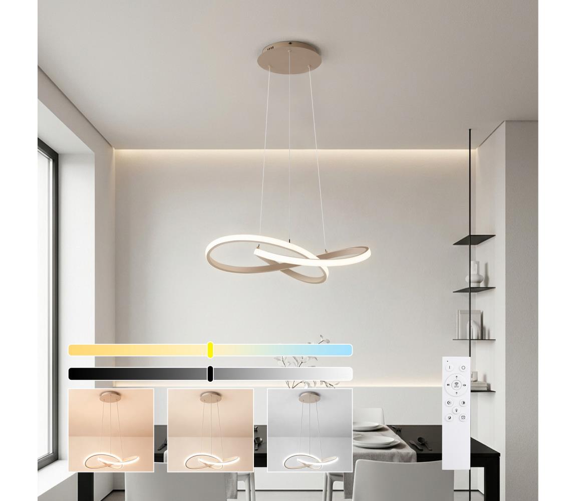 Brilagi - LED Stmívat. lustr na lanku INFINITY LED/55W/230V 50x50 cm béžová + DO BRI906