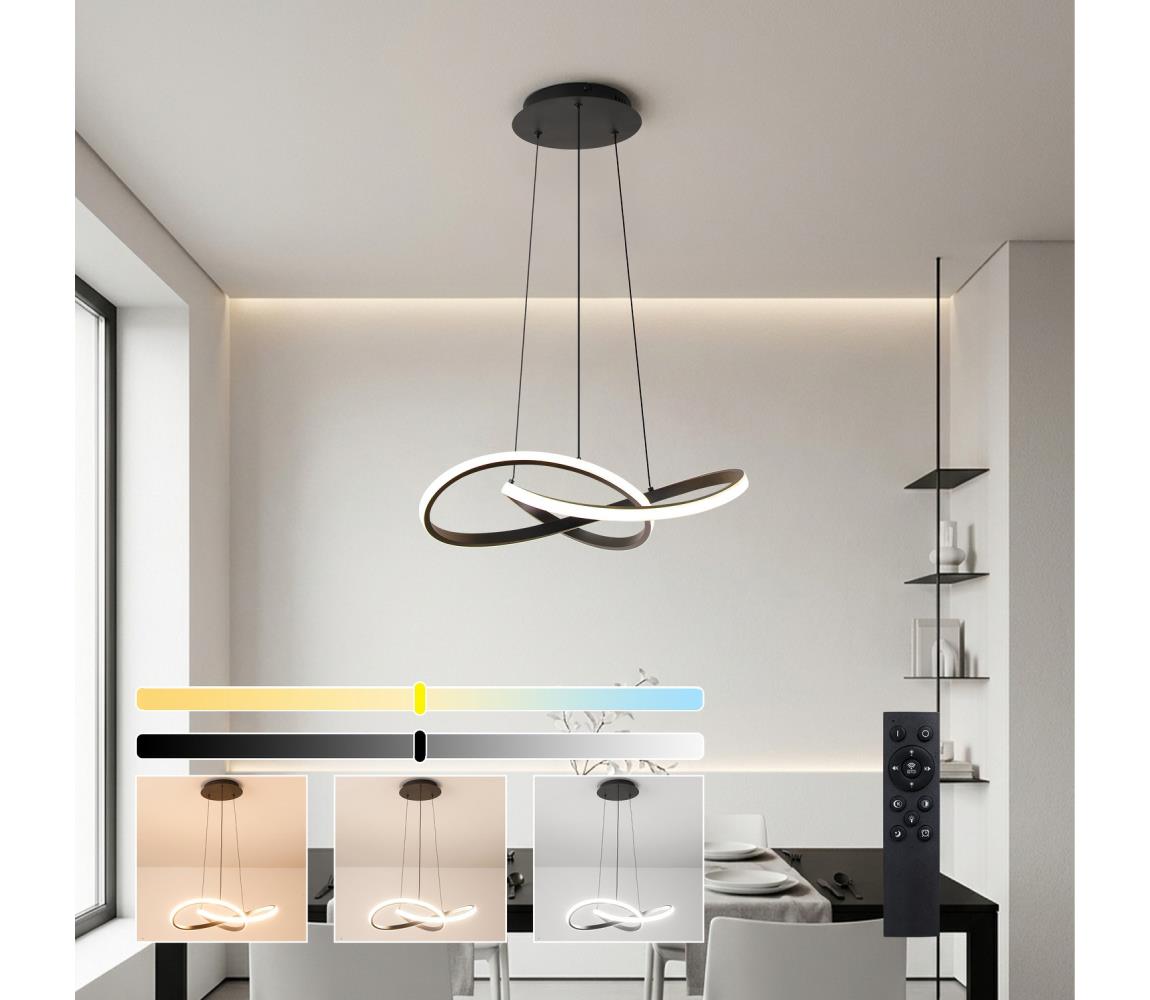 Brilagi - LED Stmívat. lustr na lanku INFINITY LED/55W/230V 50x50 cm černá + DO BRI904