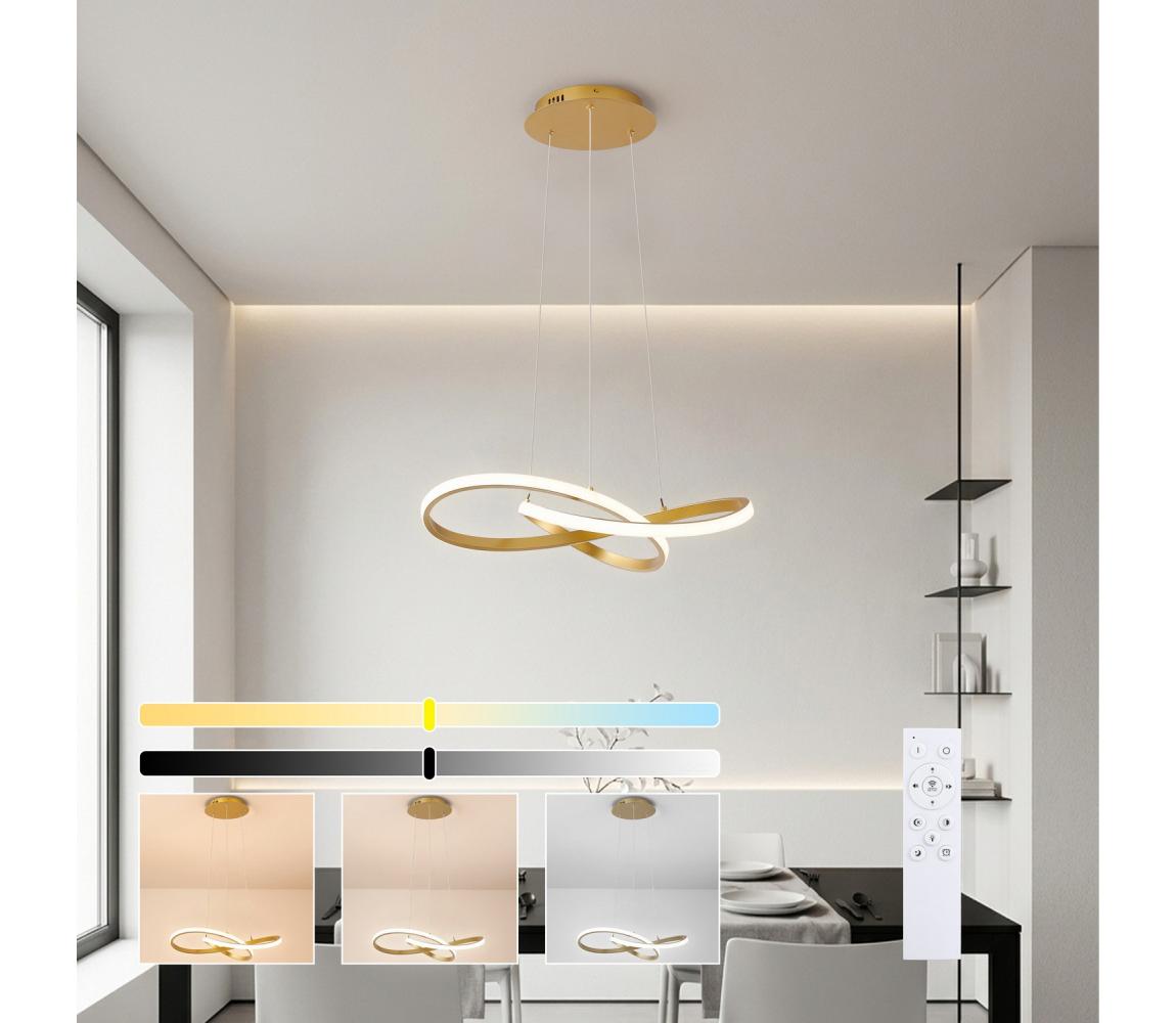 Brilagi - LED Stmívat. lustr na lanku INFINITY LED/55W/230V 50x50 cm zlatá + DO BRI907