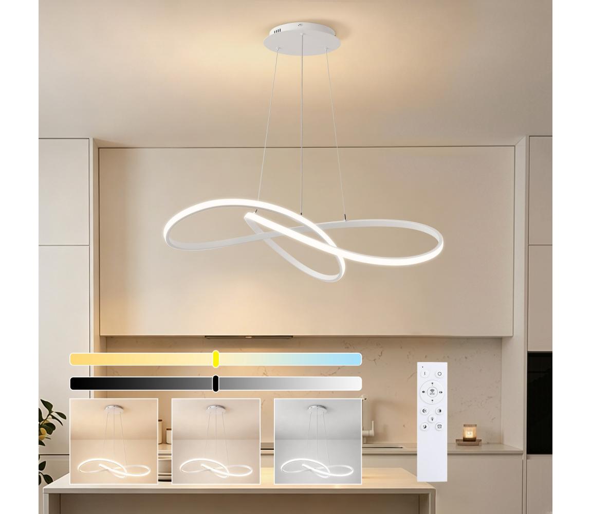 Brilagi - LED Stmívat. lustr na lanku INFINITY LED/80W/230V 80x80 cm bílá + DO BRI909
