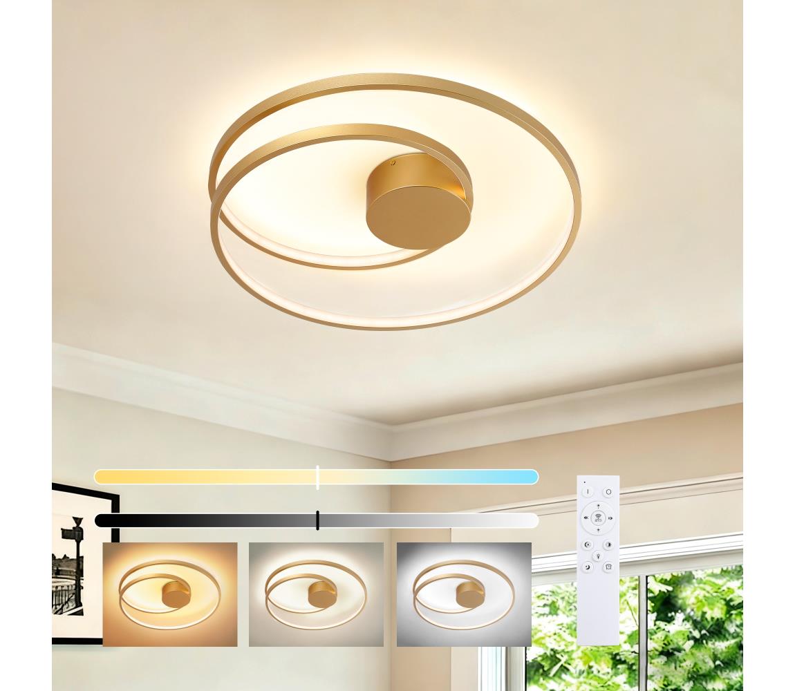 Brilagi- LED Stmívat. stropní svítidlo TWISTER LED/48W/230V pr. 50 cm zlatá +DO BRI494