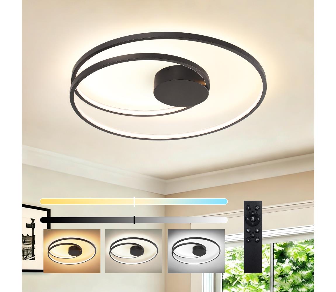Brilagi- LED Stmívat. stropní svítidlo TWISTER LED/75W/230V pr. 70 cm černá +DO BRI490