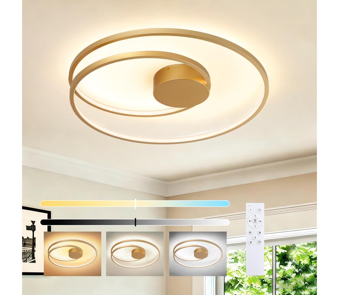 Brilagi- LED Stmívat. stropní svítidlo TWISTER LED/75W/230V pr. 70 cm zlatá +DO BRI495