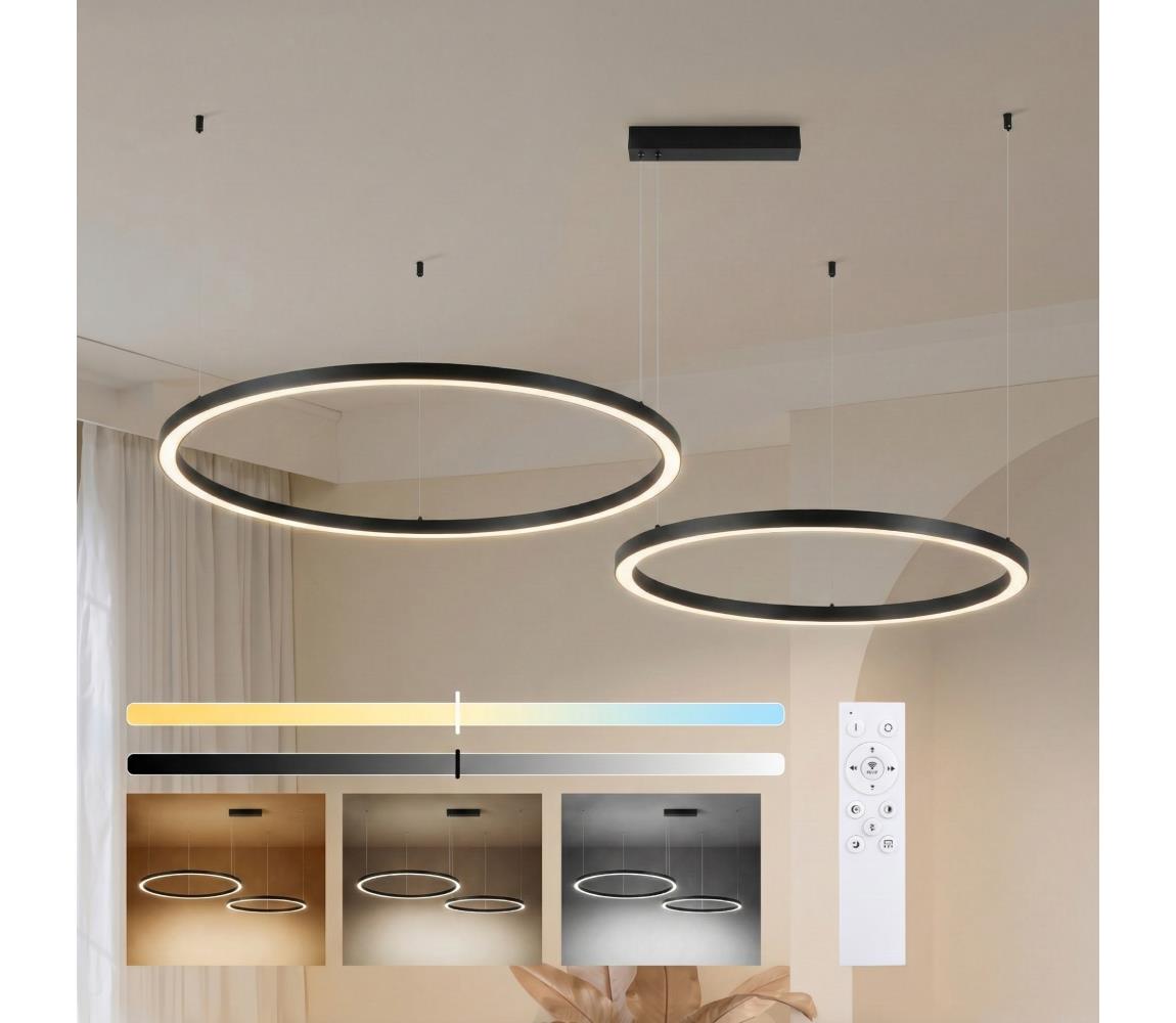 Brilagi - LED Stmívatelný lustr na lanku PORTOFINO LED/98W/230V černá + DO BRI515