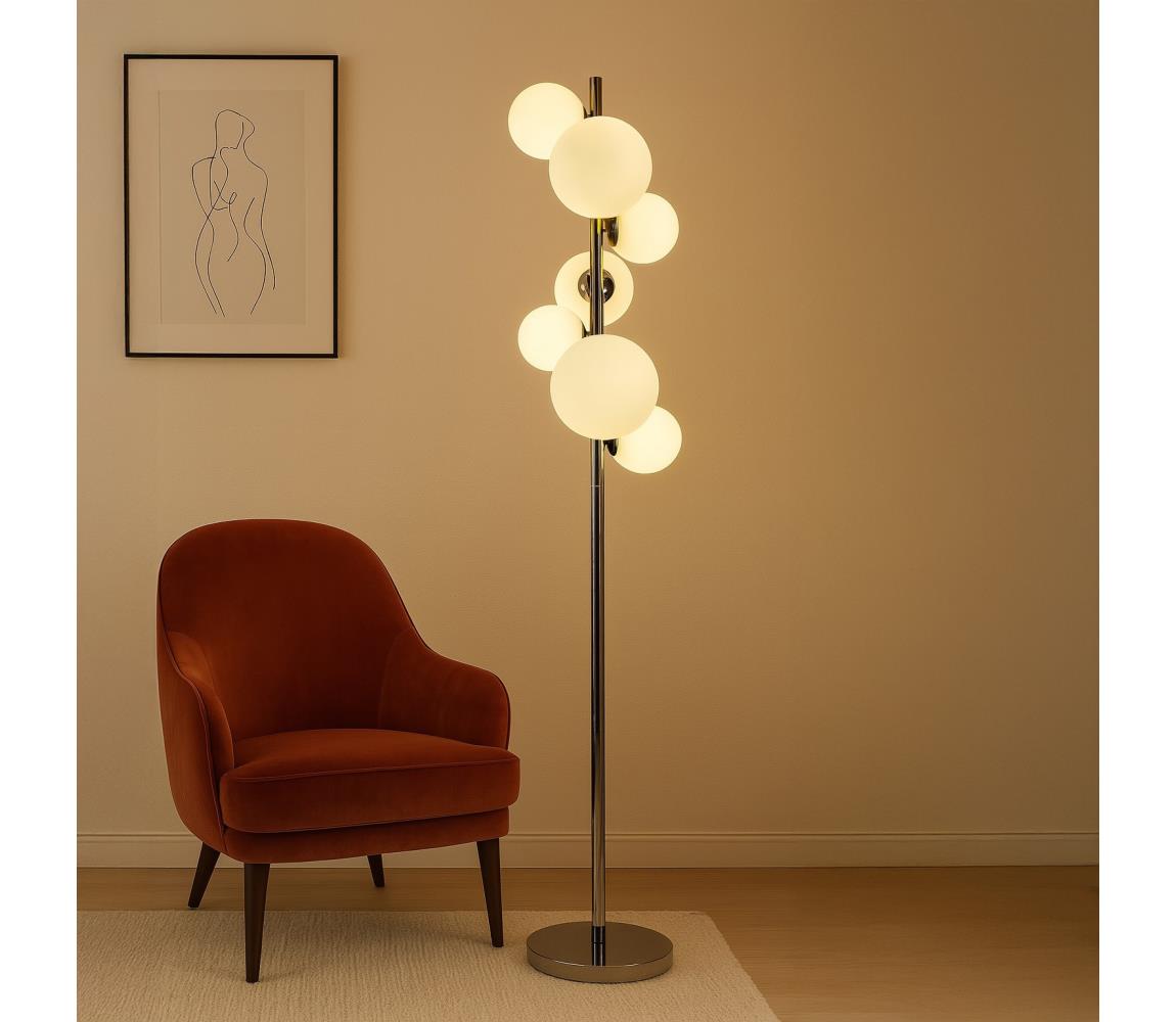 Brilagi - LED Stojací lampa MILLA 7xG9/3W/230V černý chrom/bílá 3010-7CW