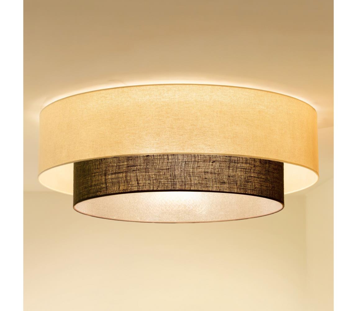 Brilagi - LED Stropní svítidlo BOHO STYLE 3xE27/15W/230V pr. 80 cm krémová/hnědá 8590828028031