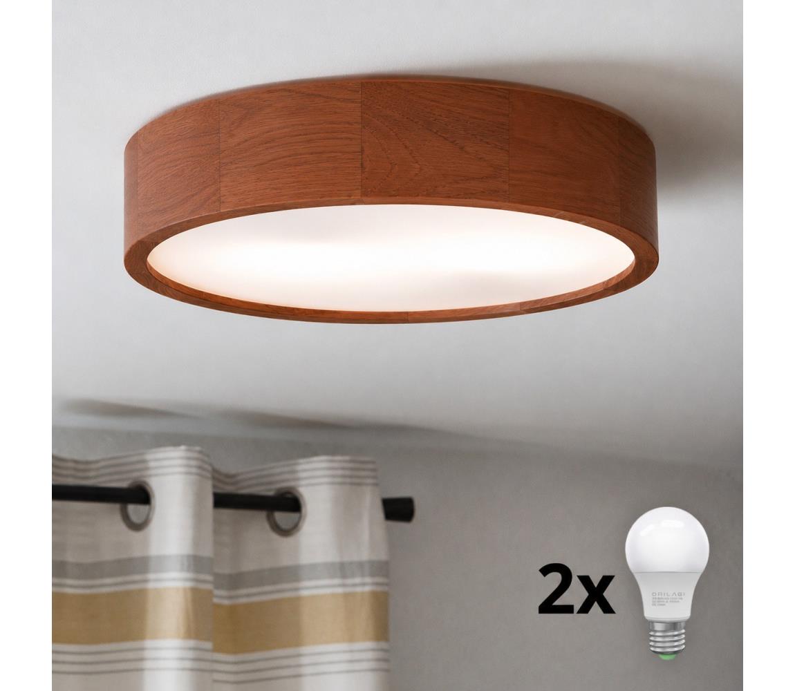 Brilagi - LED Stropní svítidlo CARVALHO 2xE27/15W/230V dub třešeň pr. 37 cm 8590828607113