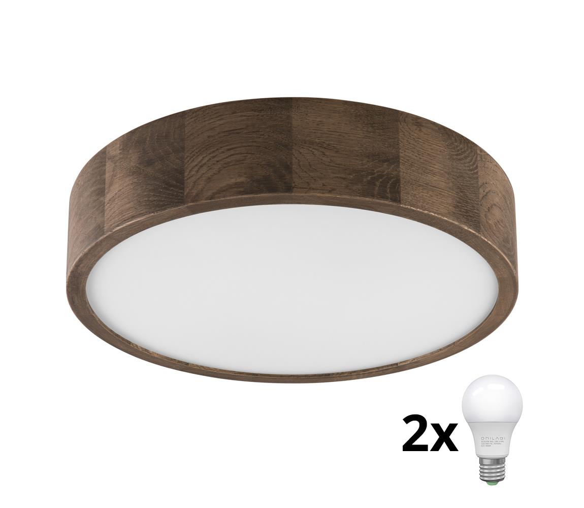 Brilagi - LED Stropní svítidlo CARVALHO 2xE27/60W/230V dub ořech pr. 37 cm 8590828607175