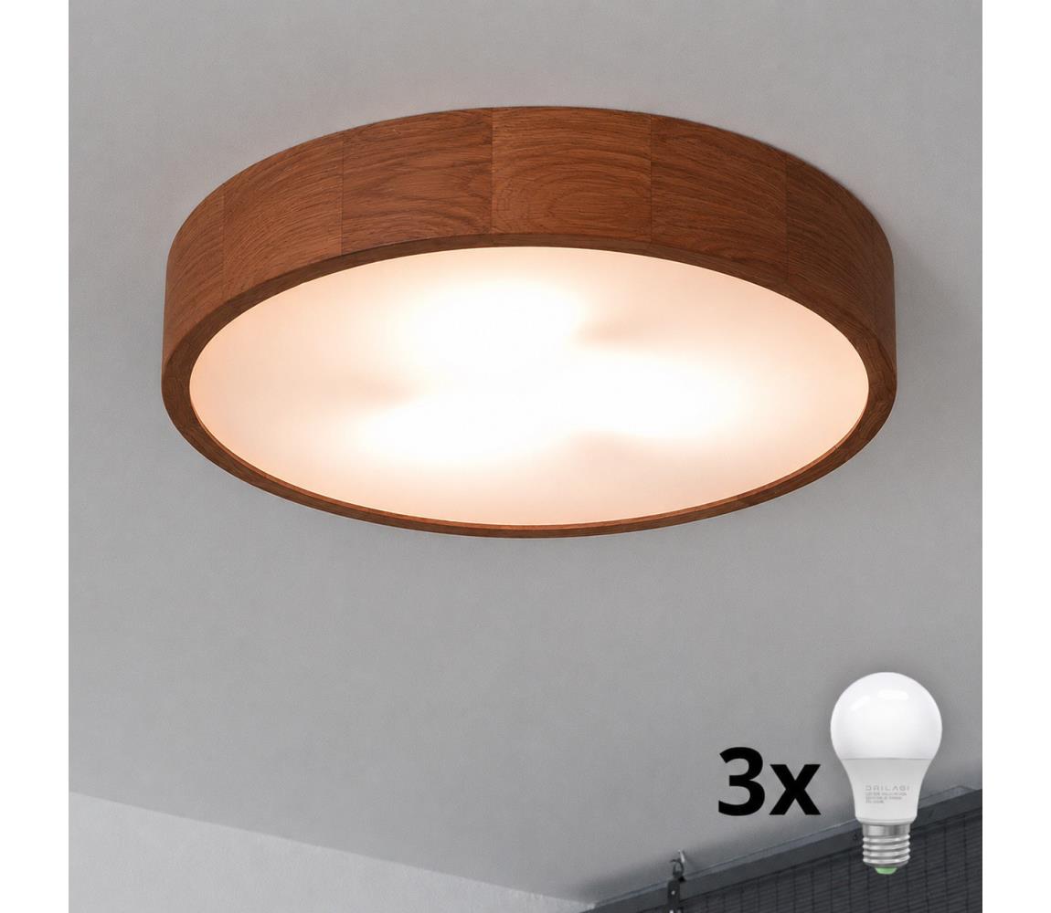 Brilagi - LED Stropní svítidlo CARVALHO 3xE27/45W/230V dub třešeň pr. 47 cm 8590828607120