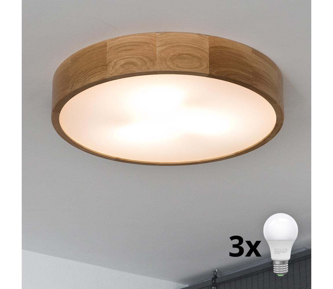 Brilagi - LED Stropní svítidlo CARVALHO 3xE27/60W/230V dub pr. 47,5 cm 8590828606741