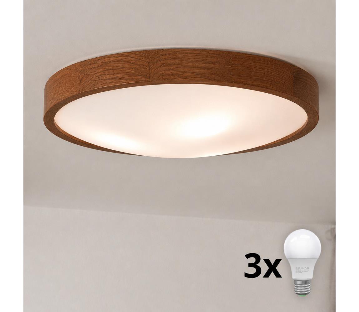 Brilagi - LED Stropní svítidlo CARVALHO SLIM 3xE27/15W/230V dub třešeň pr. 47 cm 8590828607151