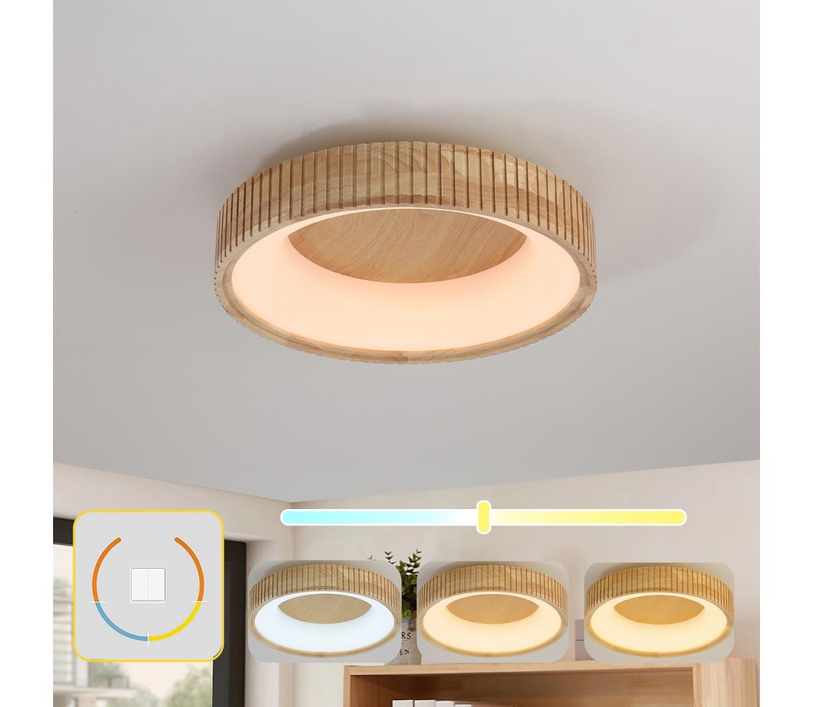 Brilagi - LED Stropní svítidlo FALCON WOOD MODERN LED/30W/230V pr. 45 cm dřevo BRI529