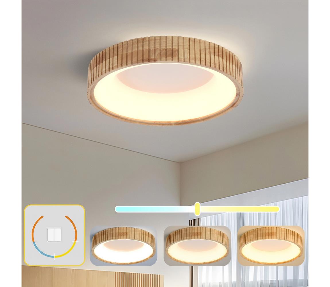 Brilagi - LED Stropní svítidlo FALCON WOOD MODERN LED/30W/230V pr. 45 cm dřevo BRI530