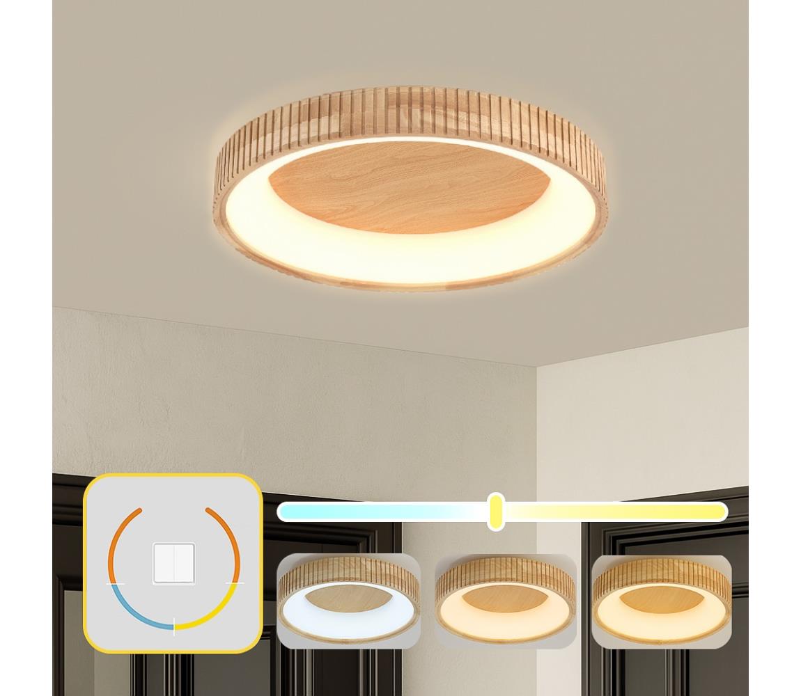 Brilagi - LED Stropní svítidlo FALCON WOOD MODERN LED/40W/230V pr. 60 cm dřevo BRI531
