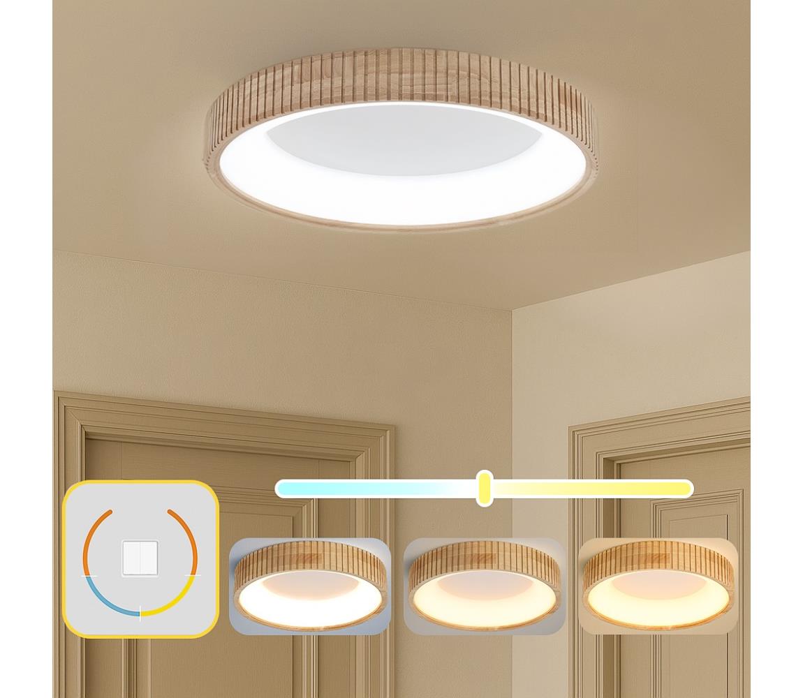 Brilagi - LED Stropní svítidlo FALCON WOOD MODERN LED/40W/230V pr. 60 cm dřevo BRI532