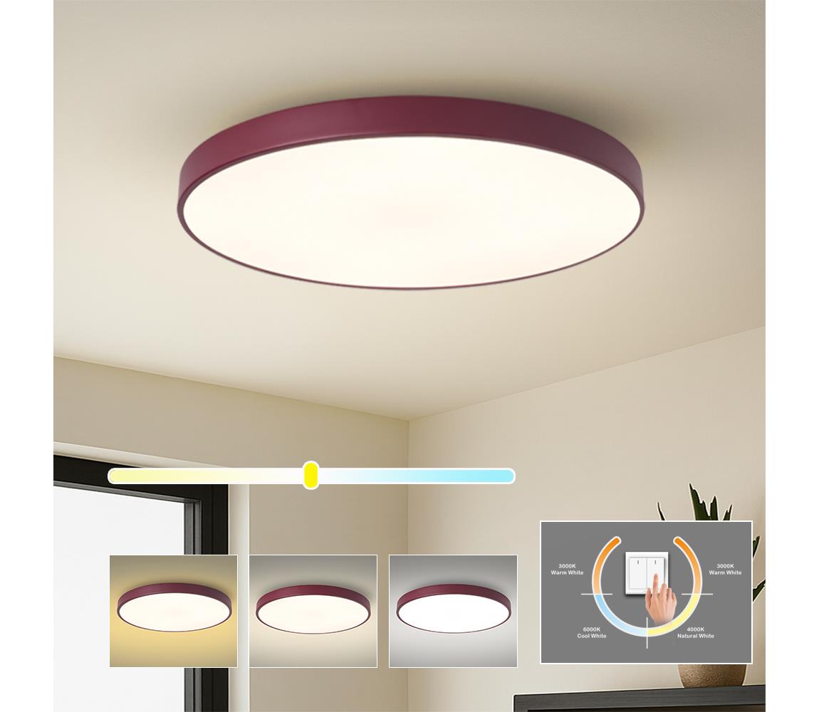 Brilagi - LED Stropní svítidlo POOL LED/100W/230V 3000/4000/6000K 80 cm burgundy BRI717