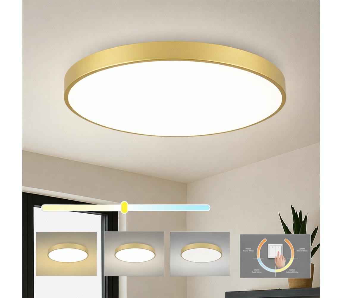 Brilagi -LED Stropní svítidlo POOL LED/100W/230V 3000/4000/6000K pr. 80 cm zlatá BRI563