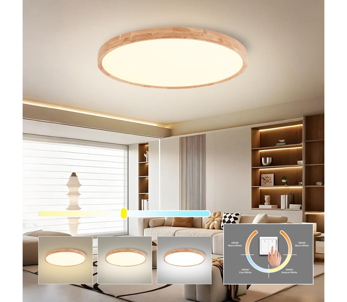 Brilagi - LED Stropní svítidlo WOODROUND LED/70W/230V 3000/4000/6000K pr. 80 cm BRI578