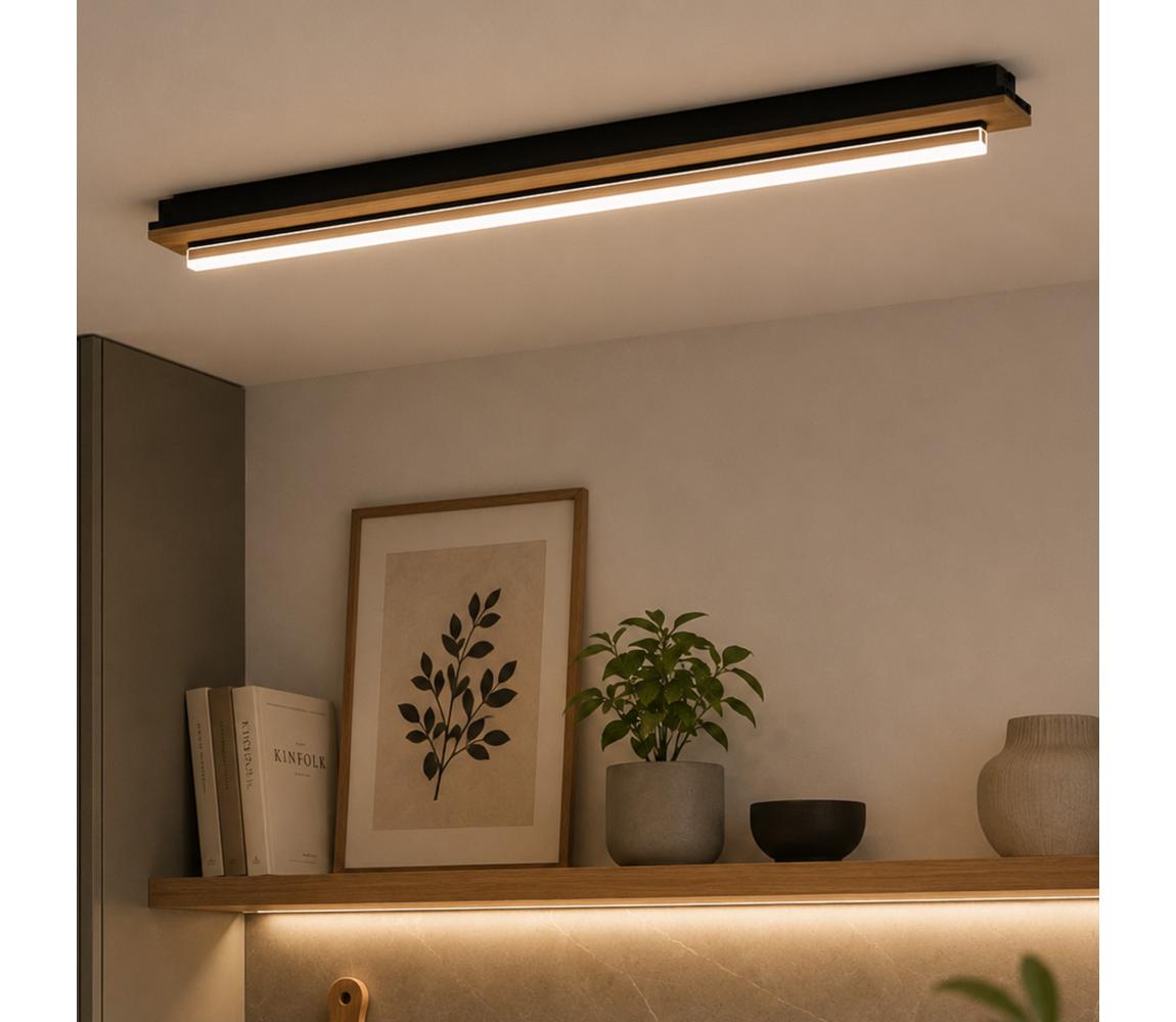 Brilagi - LED Stropní svítidlo WOODY FLAT LED/25W/230V dub/černá 8590828039327