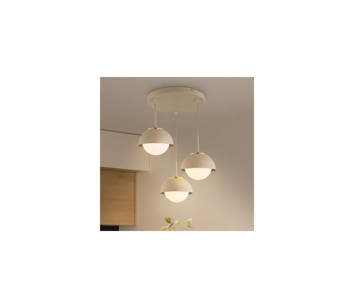 Brilagi - Lustr na lanku COSMO 3xE27/60W/230V béžová/zlatá 87-006B
