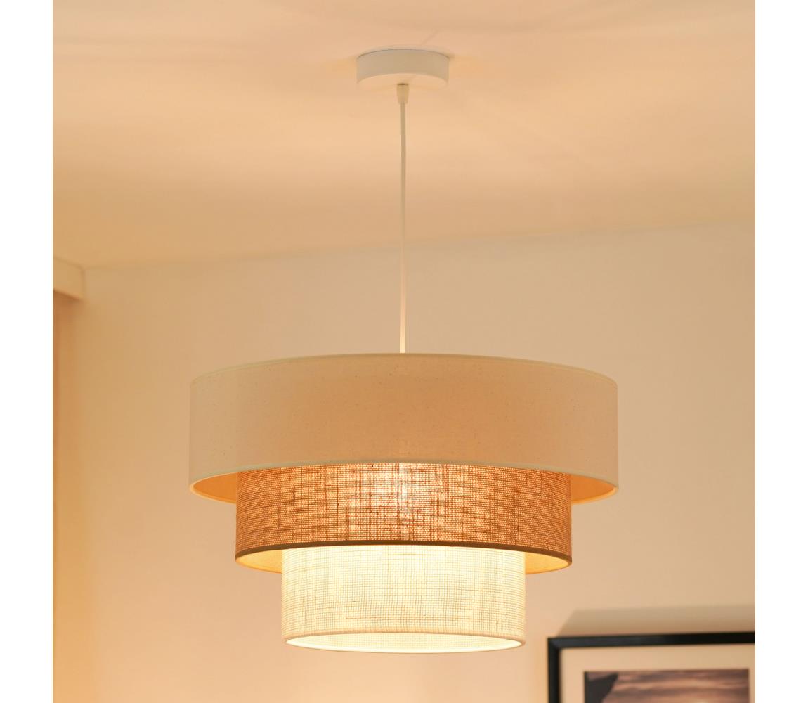 Brilagi -Lustr na lanku DENVER LUNETA 1xE27/15W/230V pr. 45 béžová/hnědá/krémová 607988