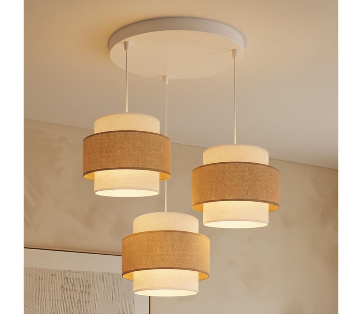 Brilagi - Lustr na lanku SPACE 3xE27/60W/230V pr. 40 cm béžová/krémová 8590828052630